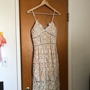 Lace midi dress white/cream